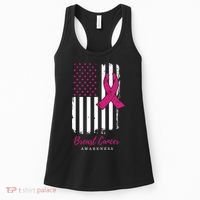 Breast Cancer Awareness US Flag Women's Tank Top thumb 0