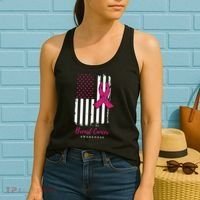 Breast Cancer Awareness US Flag Women's Tank Top thumb 2