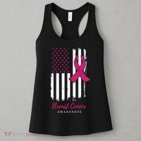 Breast Cancer Awareness US Flag Women's Tank Top thumb 3