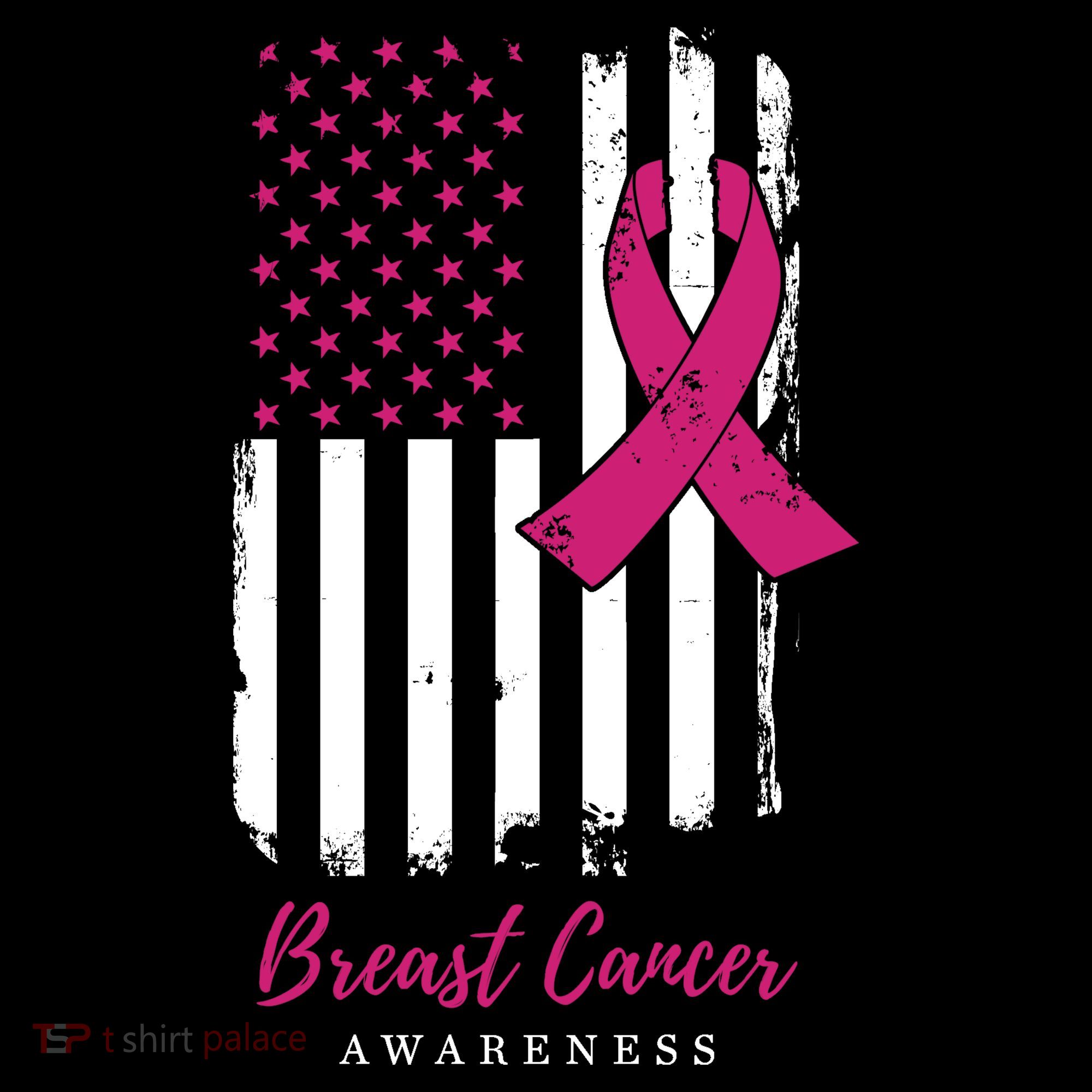 Breast Cancer Awareness US Flag Women's Tank Top