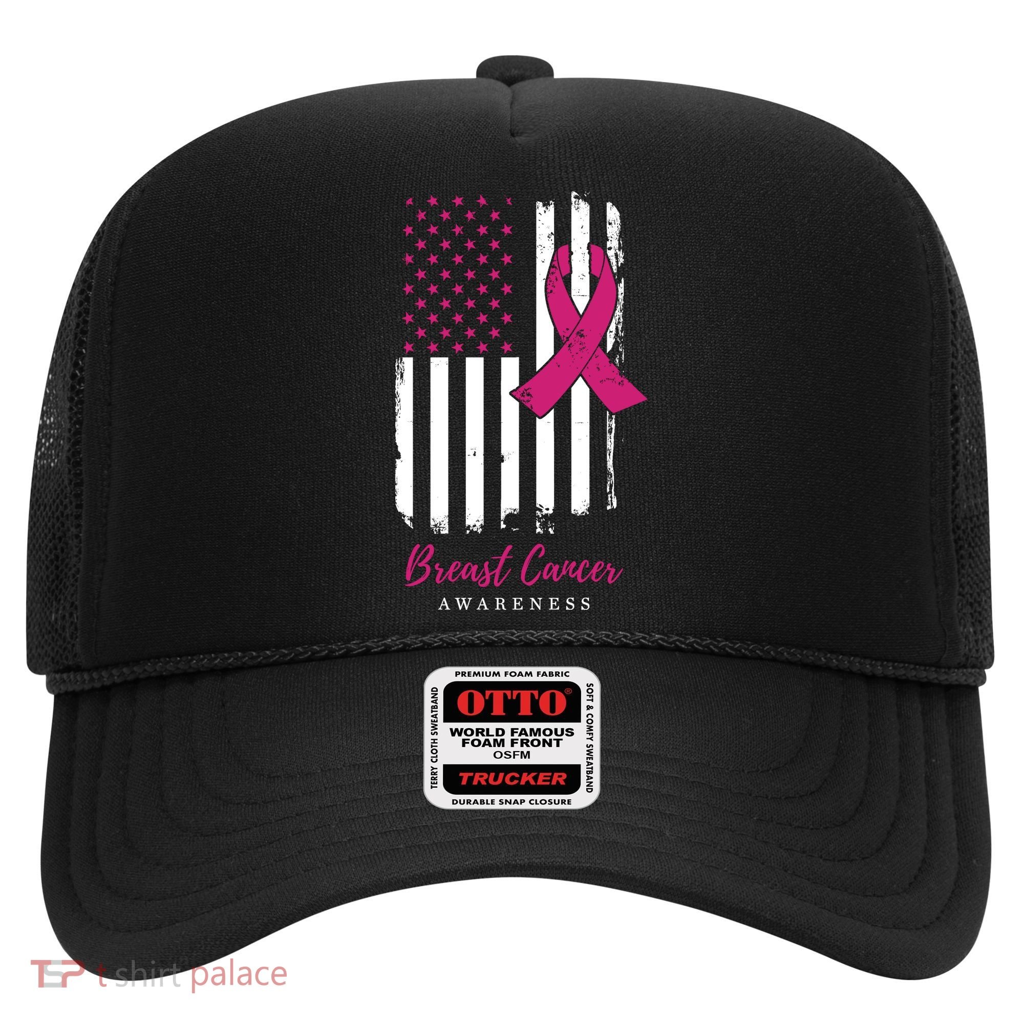 Breast Cancer Awareness US Flag Hat