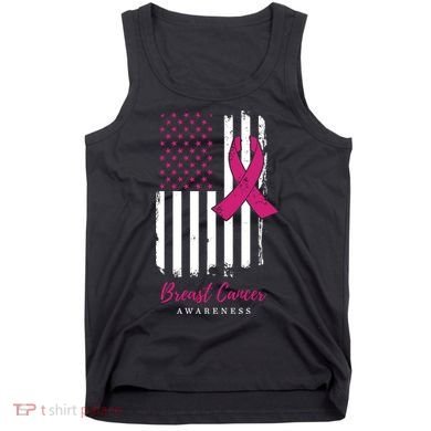 Breast Cancer Awareness US Flag Tank Top
