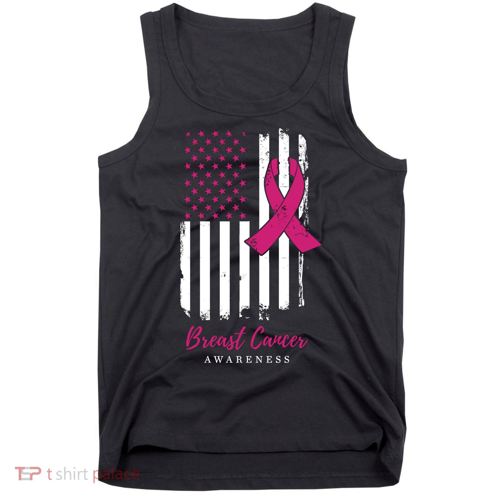 Breast Cancer Awareness US Flag Tank Top