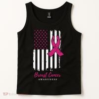 Breast Cancer Awareness US Flag Tank Top thumb 2