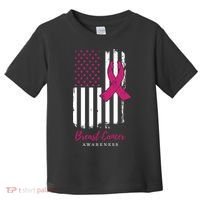 Breast Cancer Awareness US Flag Toddler T-Shirt thumb 0