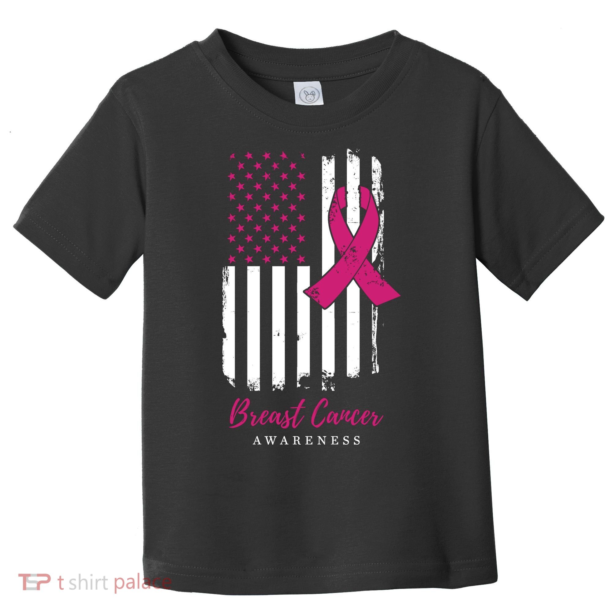 Breast Cancer Awareness US Flag Toddler T-Shirt