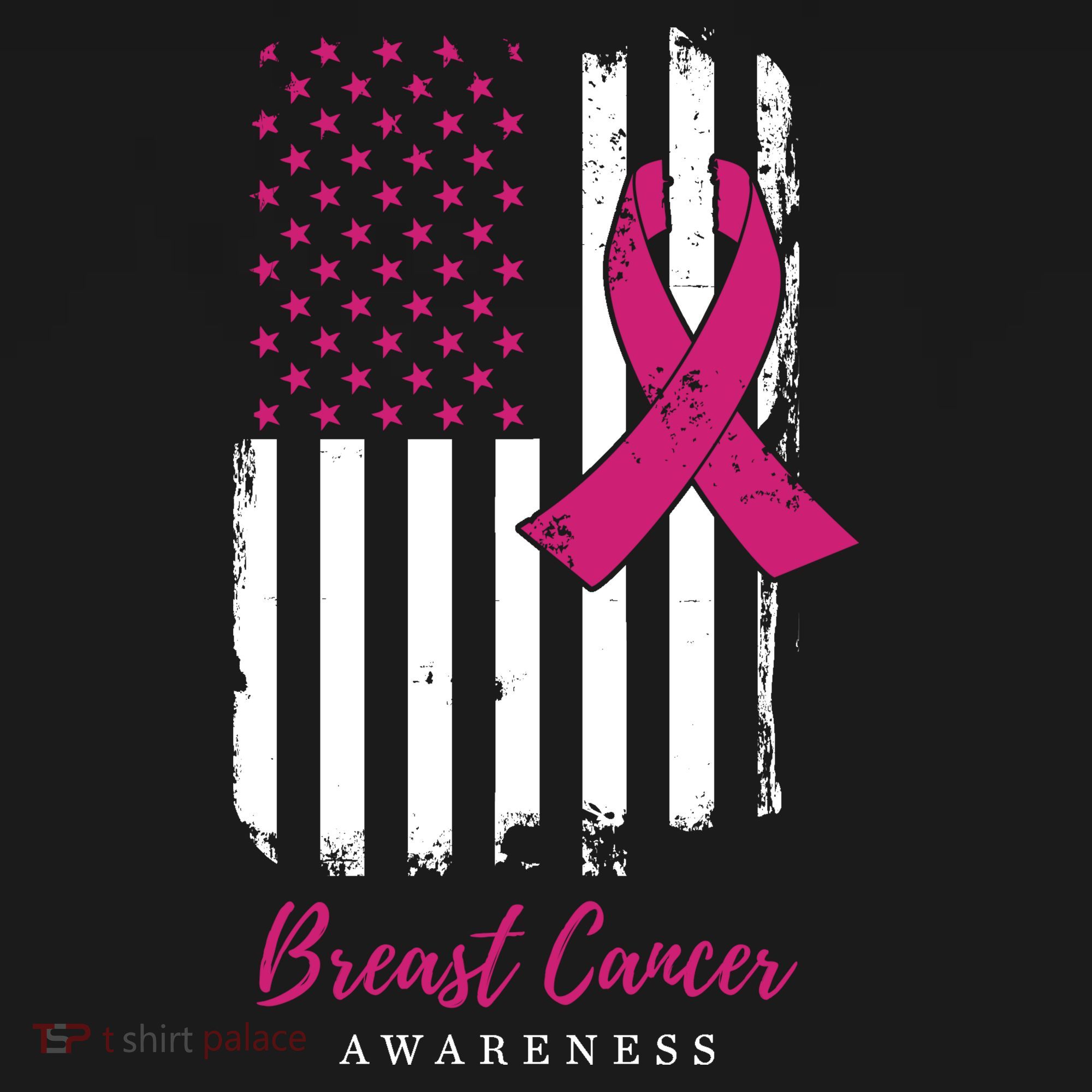 Breast Cancer Awareness US Flag Kids Hoodie