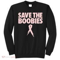 Breast Cancer Awareness Save The Boobies Ribbon Halloween Sweatshirt thumb 0