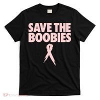 Breast Cancer Awareness Save The Boobies Ribbon Halloween T-Shirt thumb 0