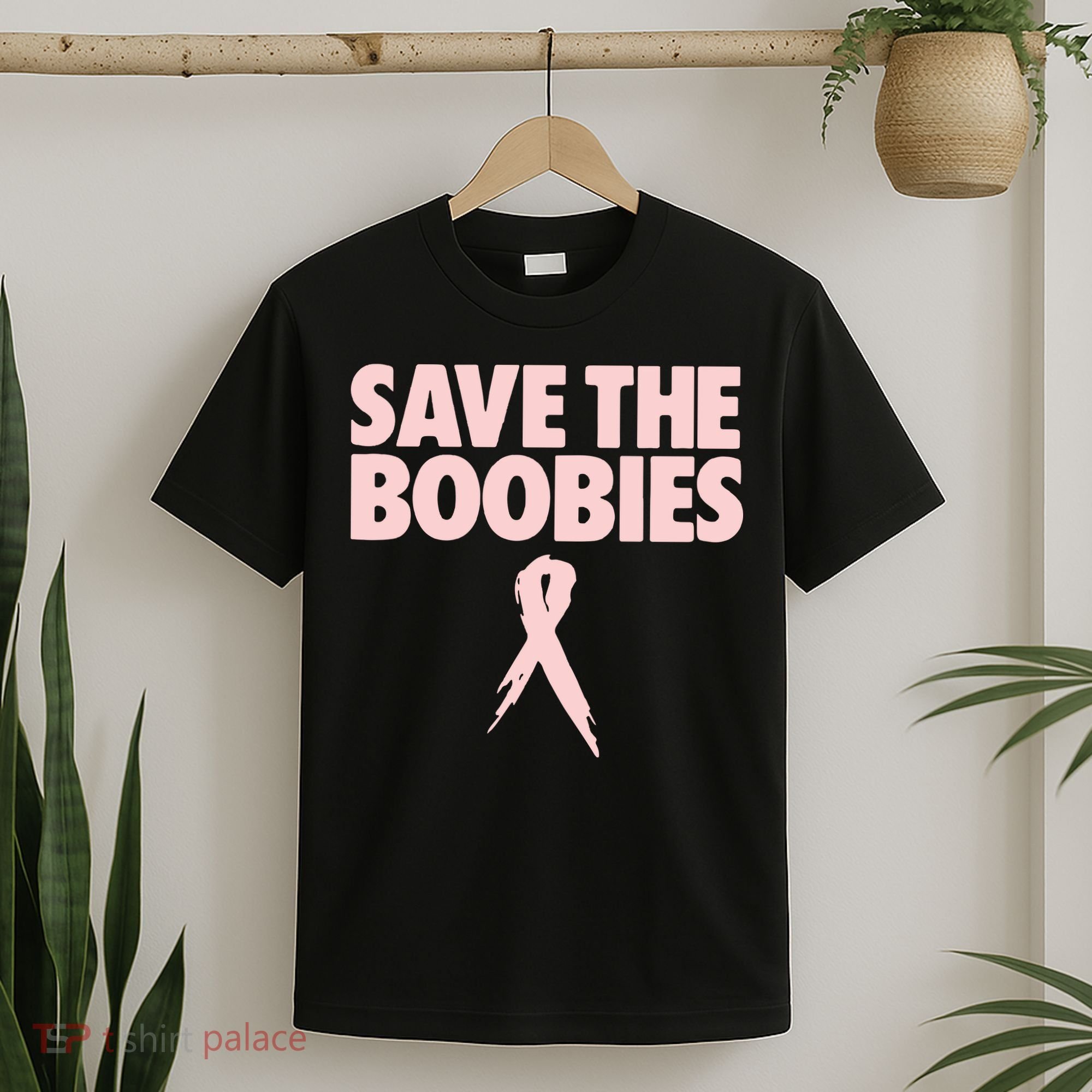 Breast Cancer Awareness Save The Boobies Ribbon Halloween T-Shirt