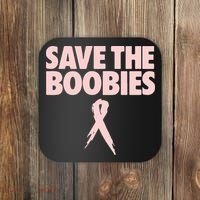 Breast Cancer Awareness Save The Boobies Ribbon Halloween Coaster thumb 0