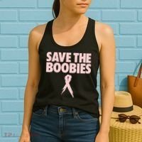 Breast Cancer Awareness Save The Boobies Ribbon Halloween Women's Tank Top thumb 2