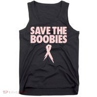 Breast Cancer Awareness Save The Boobies Ribbon Halloween Tank Top thumb 0