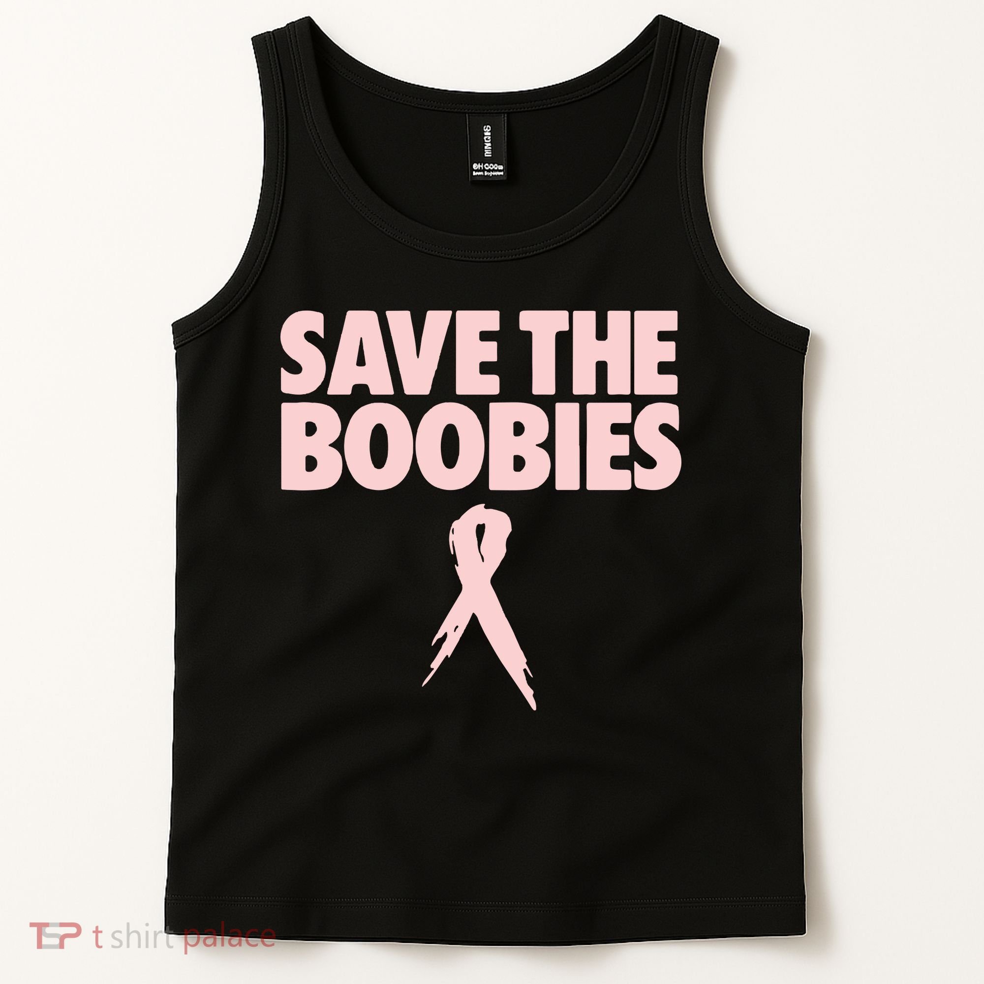 Breast Cancer Awareness Save The Boobies Ribbon Halloween Tank Top
