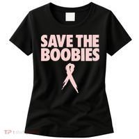 Breast Cancer Awareness Save The Boobies Ribbon Halloween Women's T-Shirt thumb 0