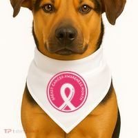 Breast Cancer Awareness Month Support USA-Made Doggie Bandana thumb 1