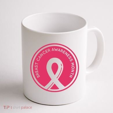 Breast Cancer Awareness Month Support Coffee Mug back