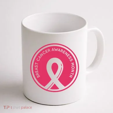 Breast Cancer Awareness Month Support Coffee Mug back