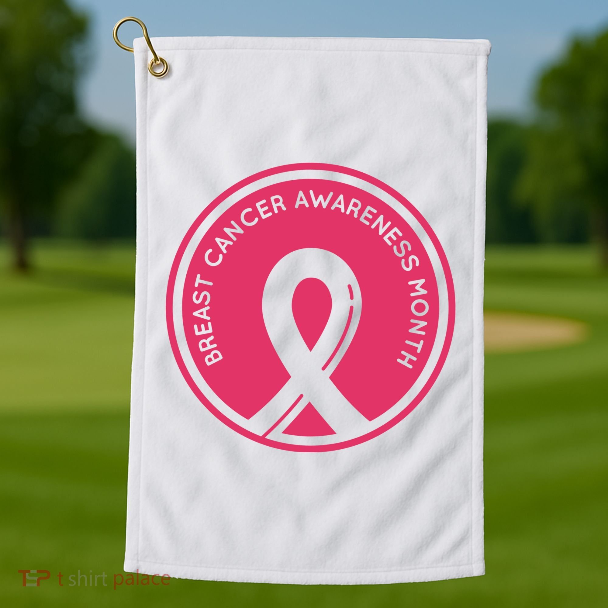 Breast Cancer Awareness Month Support Golf Towel