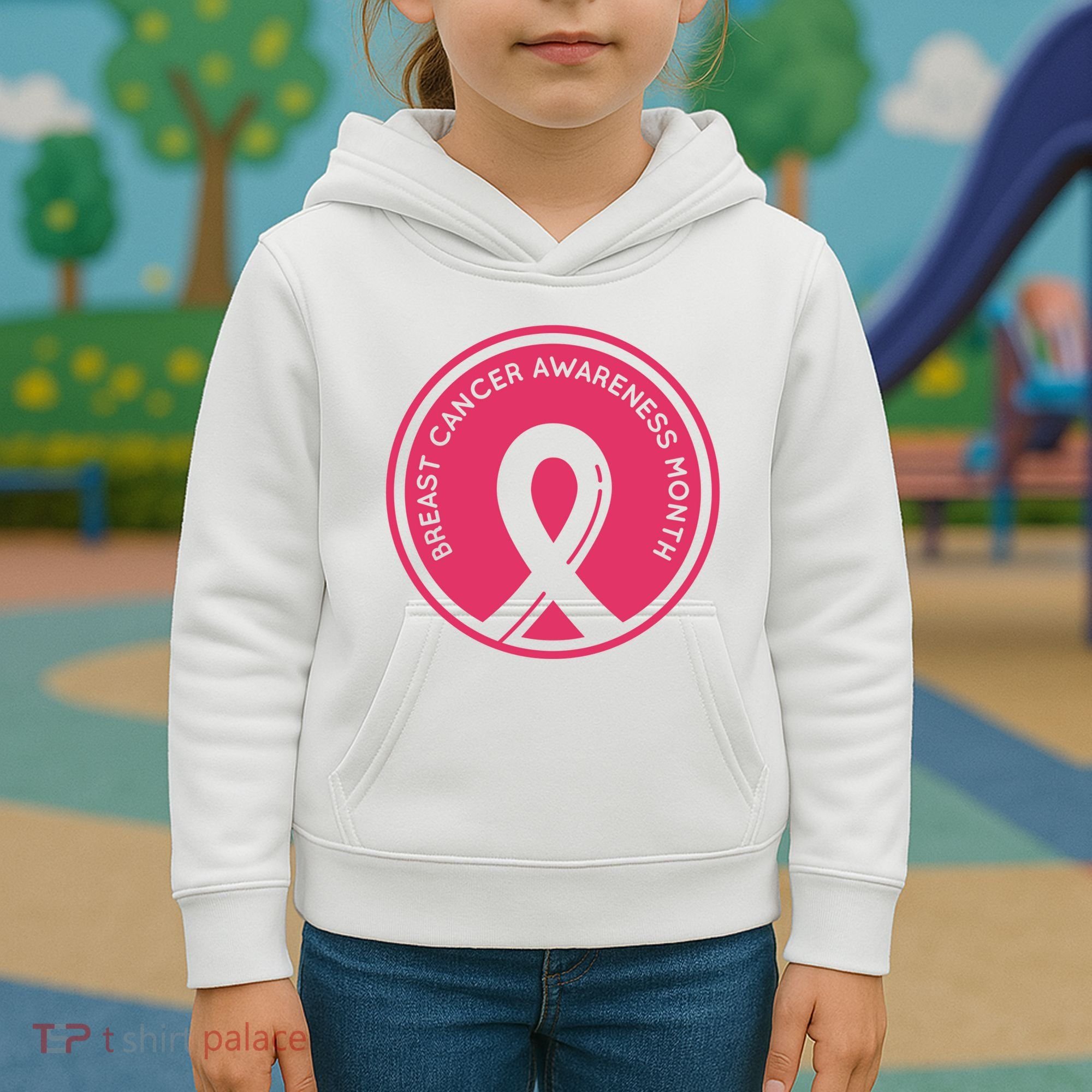 Breast Cancer Awareness Month Support Kids Hoodie