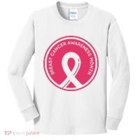 Breast Cancer Awareness Month Support Kids Long Sleeve Shirt thumb 0