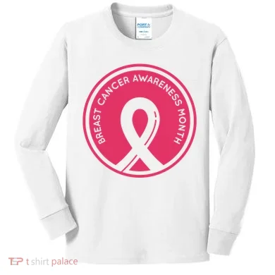 Breast Cancer Awareness Month Support Kids Long Sleeve Shirt