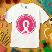 Breast Cancer Awareness Month Support Kids T-Shirt thumb 3