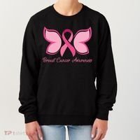 Breast Cancer Awareness Butterfly Pink Ribbon Women's Sweatshirt thumb 0