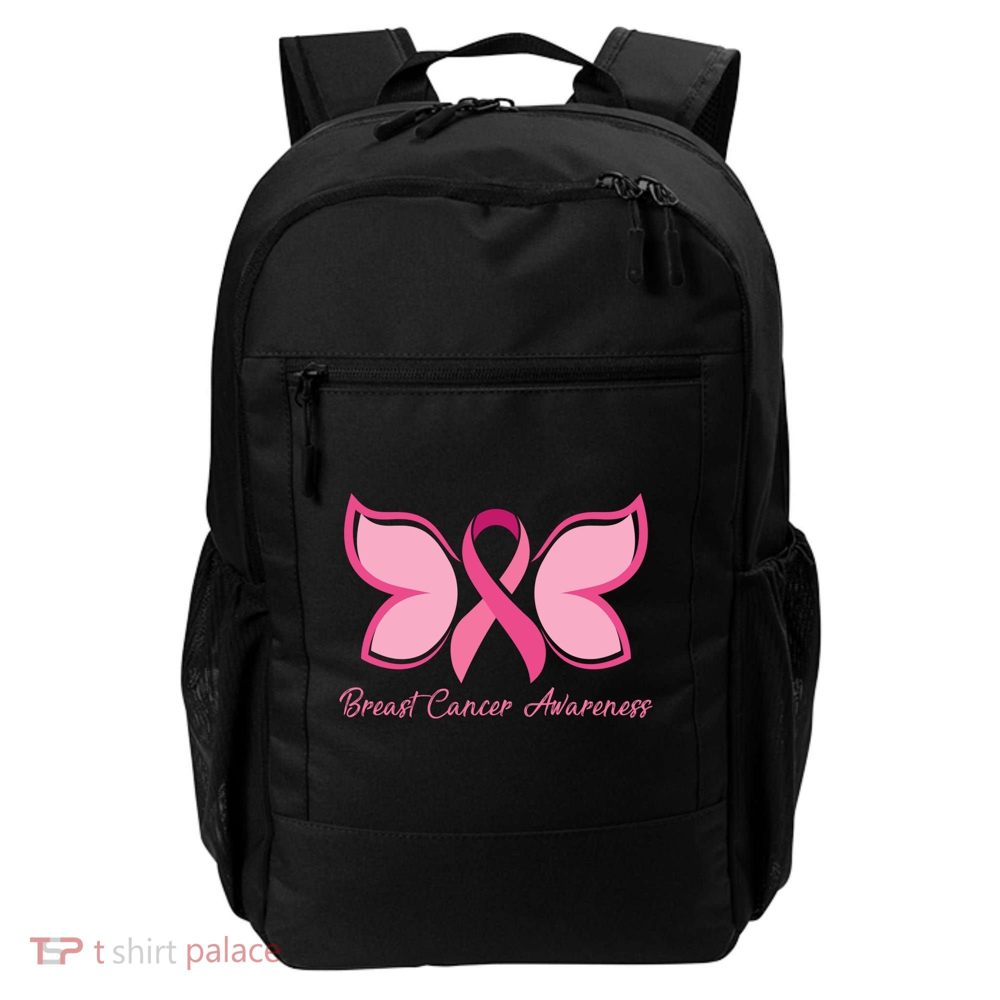 Breast Cancer Awareness Butterfly Pink Ribbon Backpack