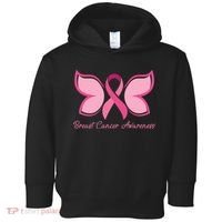 Breast Cancer Awareness Butterfly Pink Ribbon Toddler Hoodie thumb 0