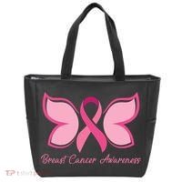 Breast Cancer Awareness Butterfly Pink Ribbon Tote Bag thumb 0