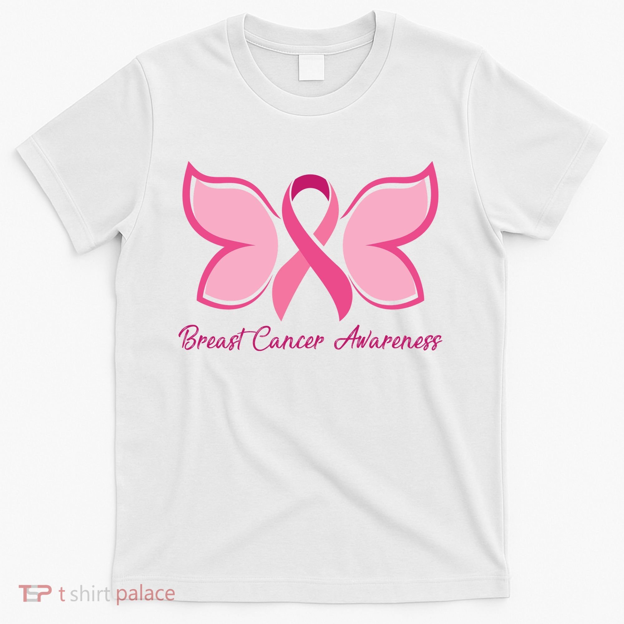Breast Cancer Awareness Butterfly Pink Ribbon T-Shirt