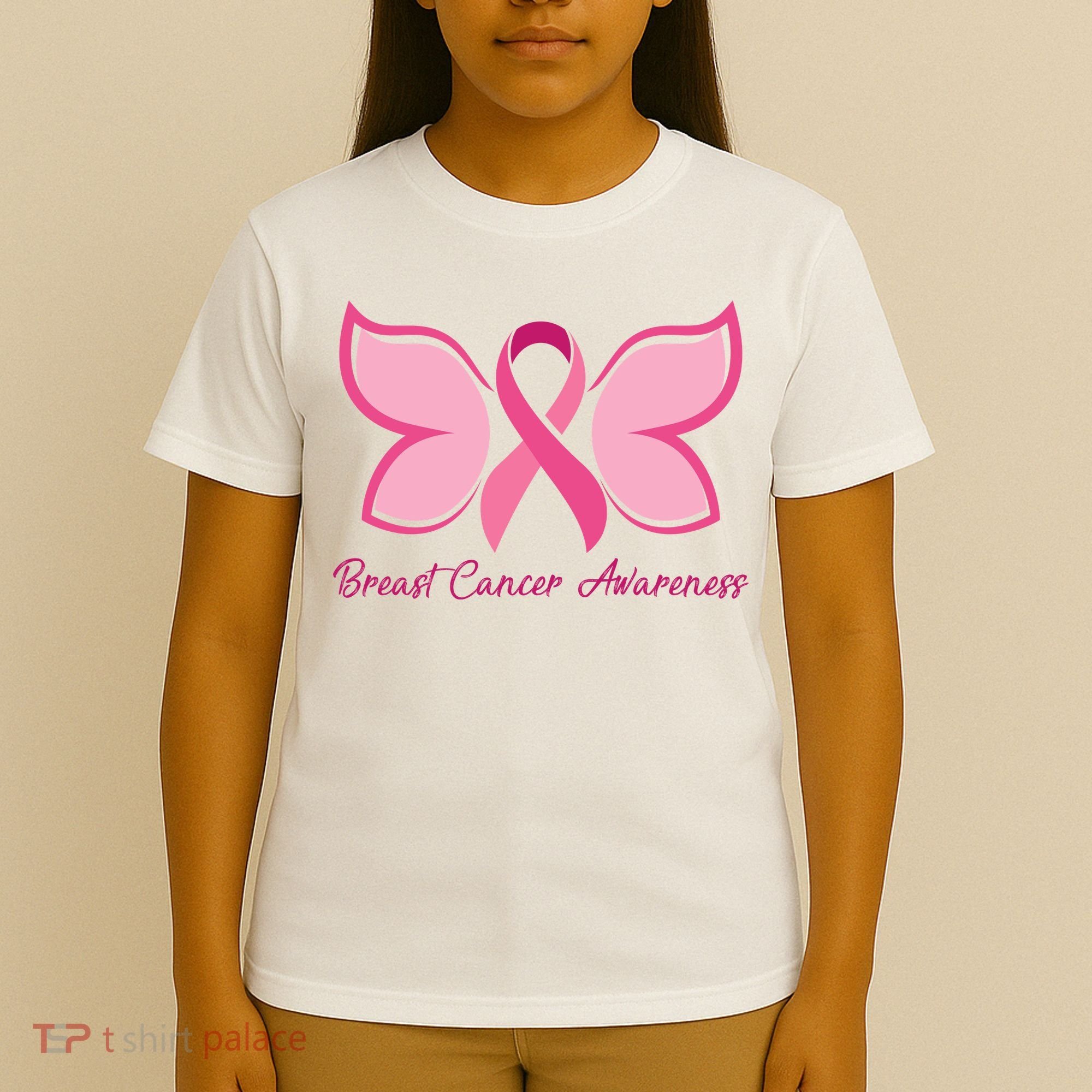 Breast Cancer Awareness Butterfly Pink Ribbon T-Shirt