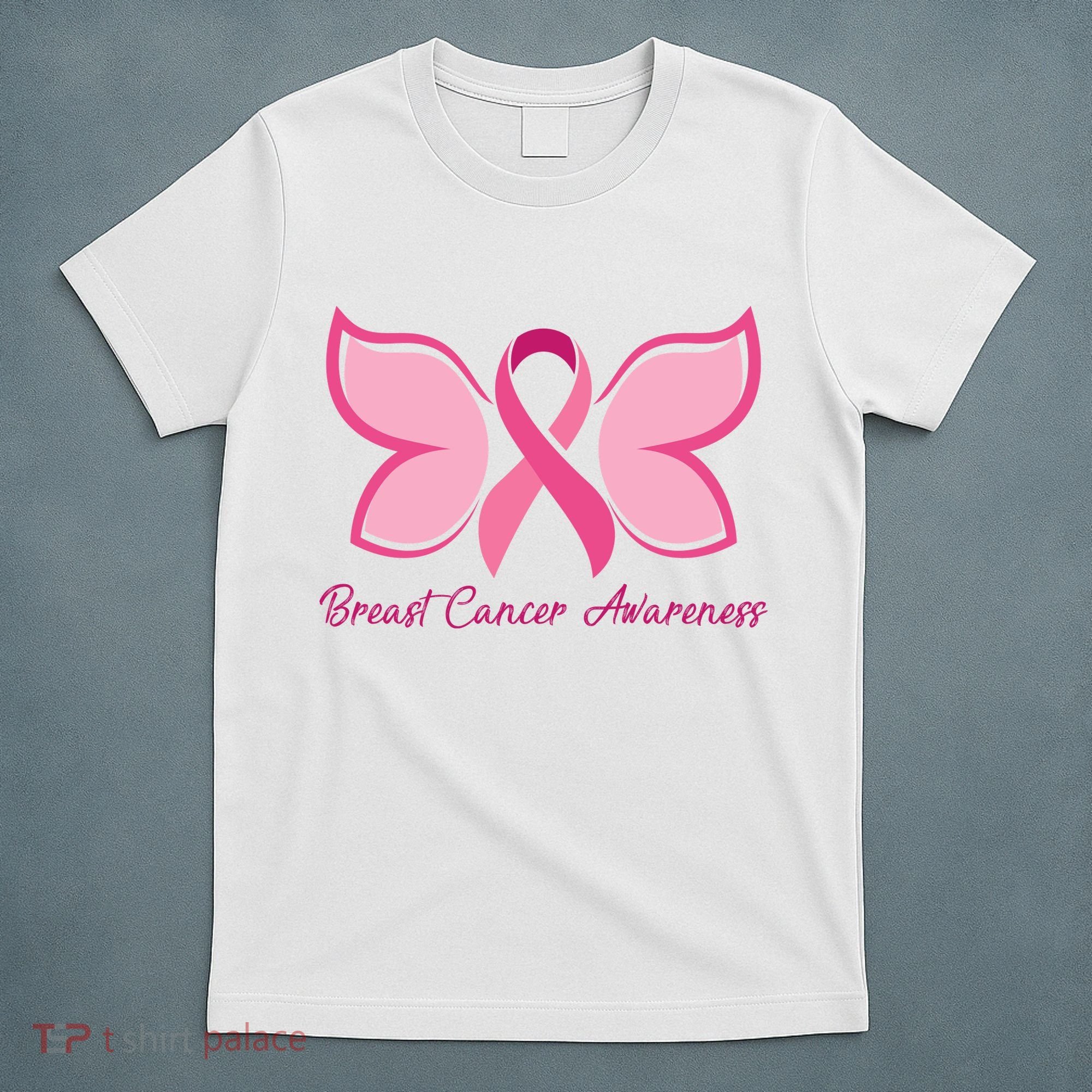 Breast Cancer Awareness Butterfly Pink Ribbon T-Shirt