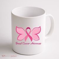 Breast Cancer Awareness Butterfly Pink Ribbon Coffee Mug thumb 1
