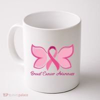 Breast Cancer Awareness Butterfly Pink Ribbon Coffee Mug thumb 0