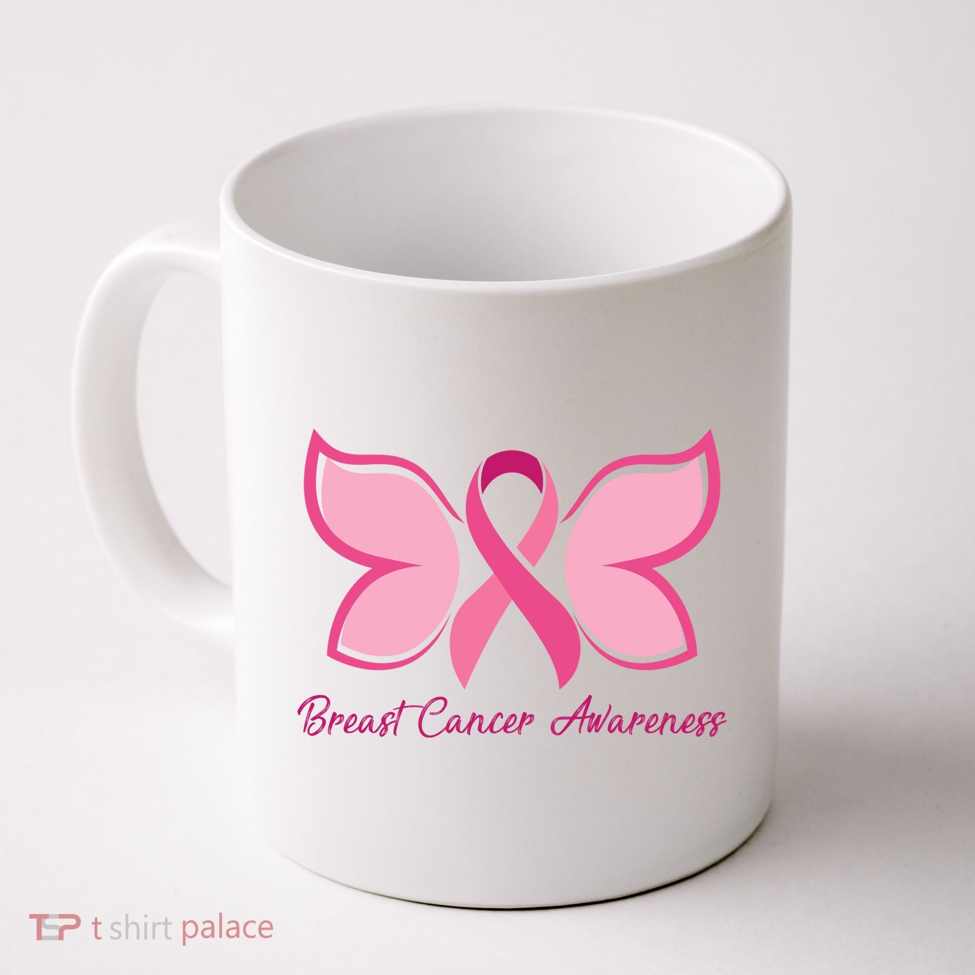 Breast Cancer Awareness Butterfly Pink Ribbon Coffee Mug