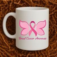 Breast Cancer Awareness Butterfly Pink Ribbon Coffee Mug thumb 2