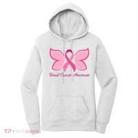 Breast Cancer Awareness Butterfly Pink Ribbon Women's Hoodie thumb 0