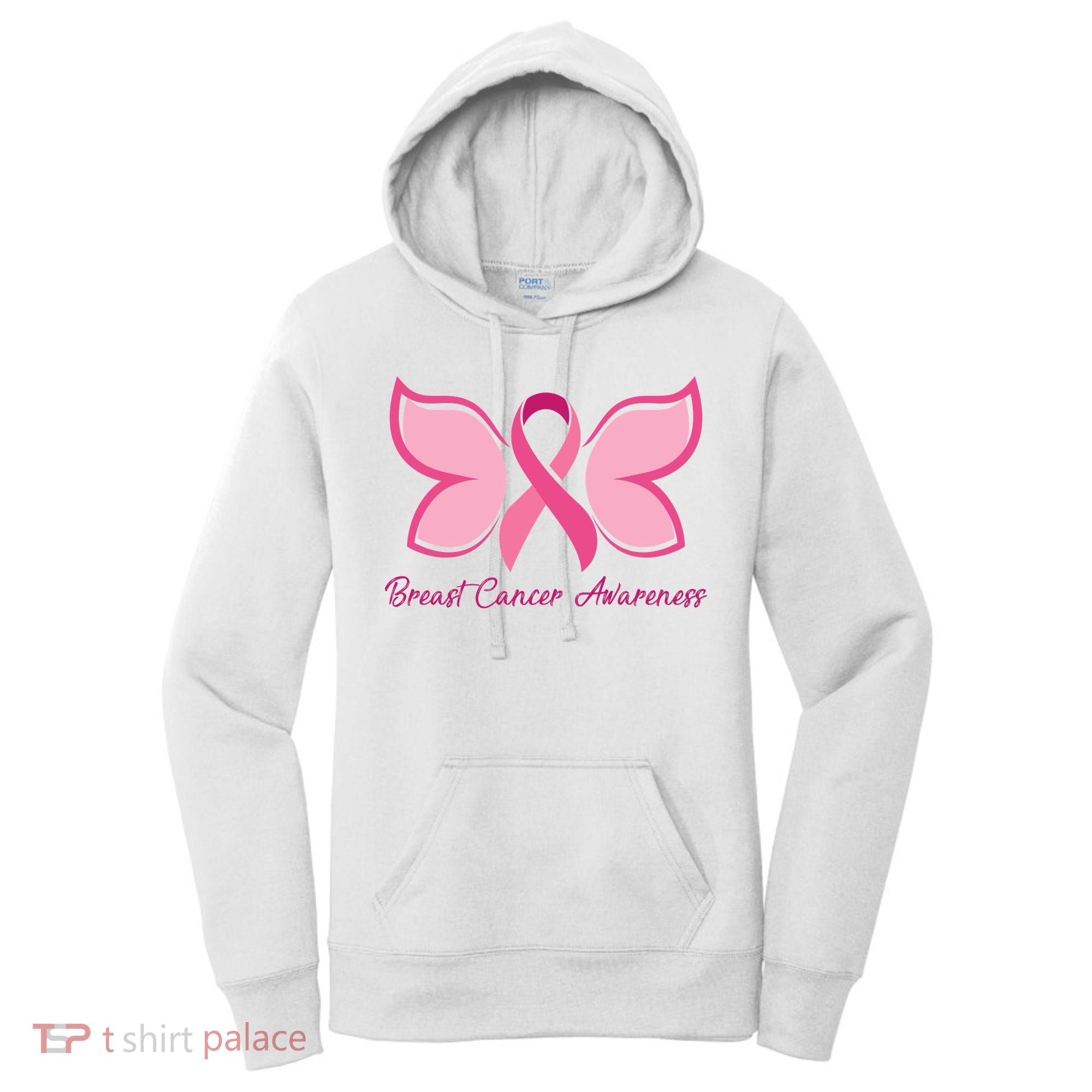 Breast Cancer Awareness Butterfly Pink Ribbon Women's Hoodie
