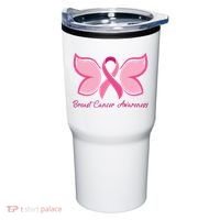 Breast Cancer Awareness Butterfly Pink Ribbon Tumbler thumb 0