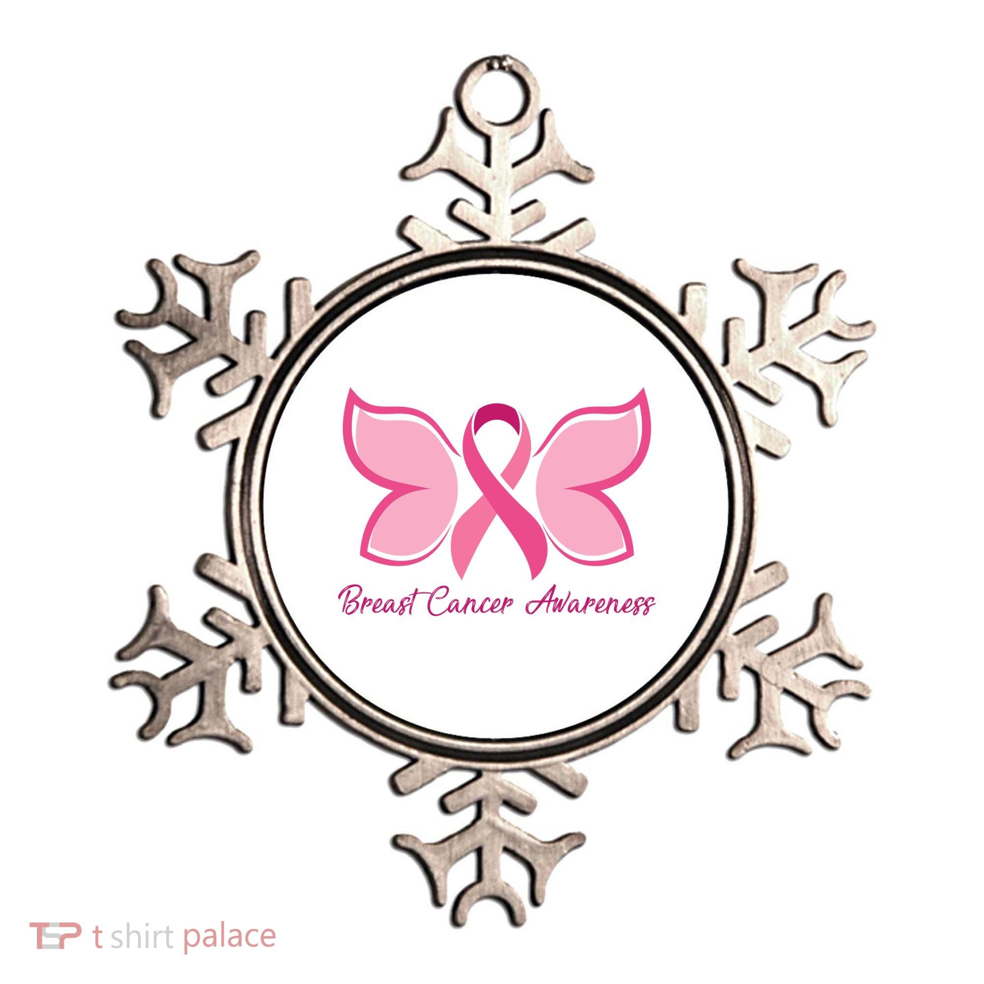 Breast Cancer Awareness Butterfly Pink Ribbon Ornament