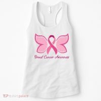 Breast Cancer Awareness Butterfly Pink Ribbon Women's Tank Top thumb 0