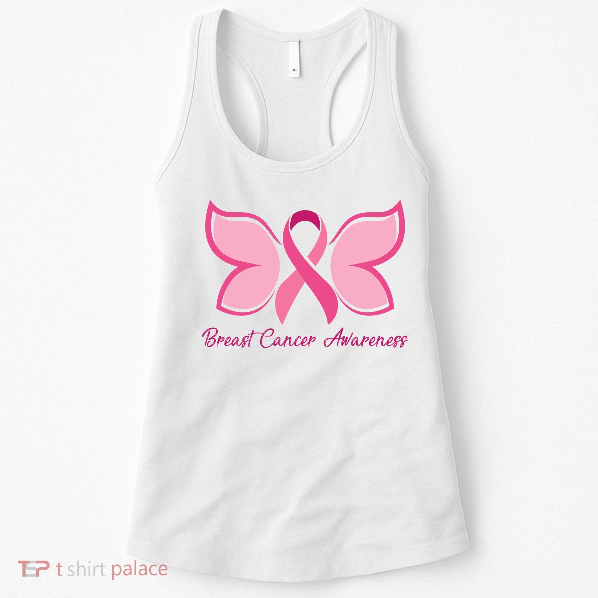 Breast Cancer Awareness Butterfly Pink Ribbon Women's Tank Top