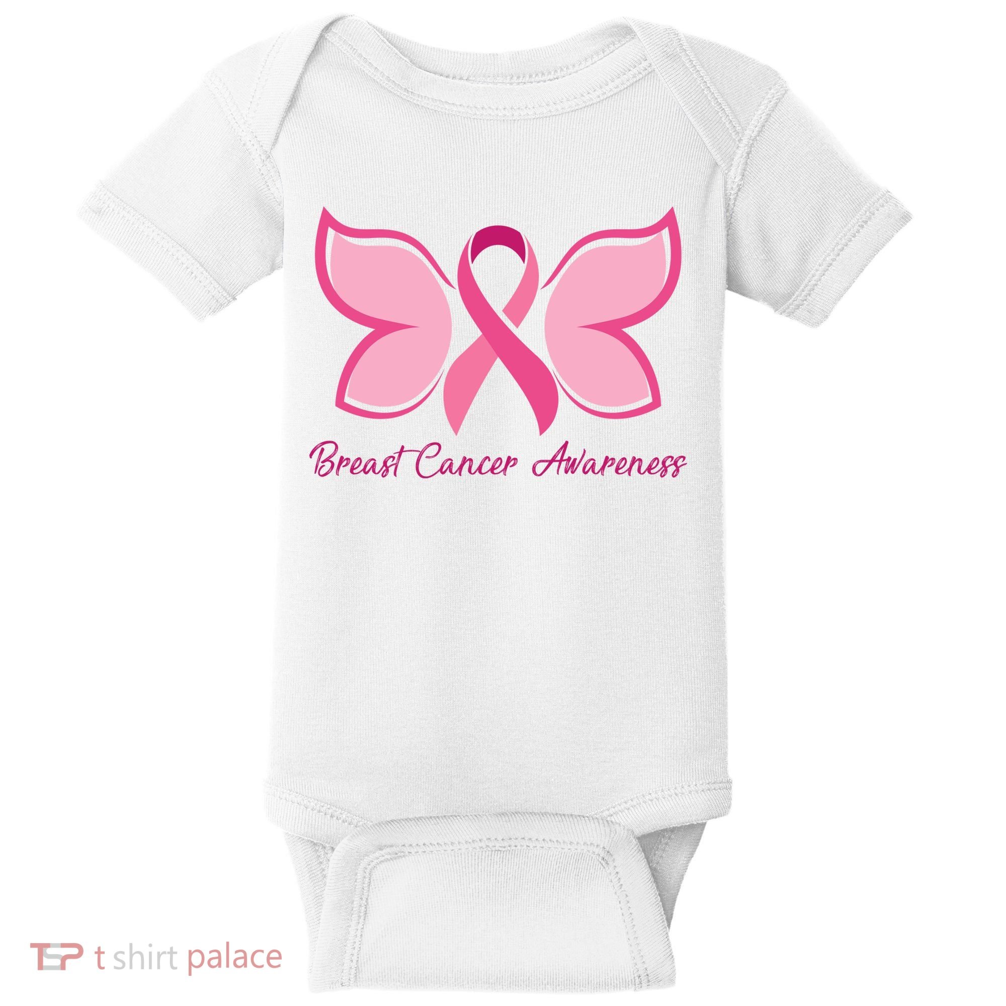 Breast Cancer Awareness Butterfly Pink Ribbon Baby Bodysuit