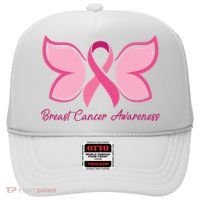 Breast Cancer Awareness Butterfly Pink Ribbon Hat thumb 0