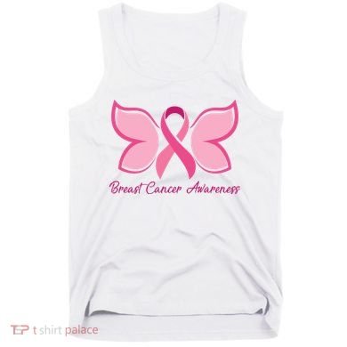 Breast Cancer Awareness Butterfly Pink Ribbon Tank Top