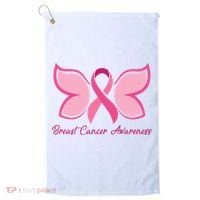 Breast Cancer Awareness Butterfly Pink Ribbon Golf Towel thumb 0