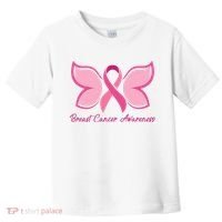 Breast Cancer Awareness Butterfly Pink Ribbon Toddler T-Shirt thumb 0
