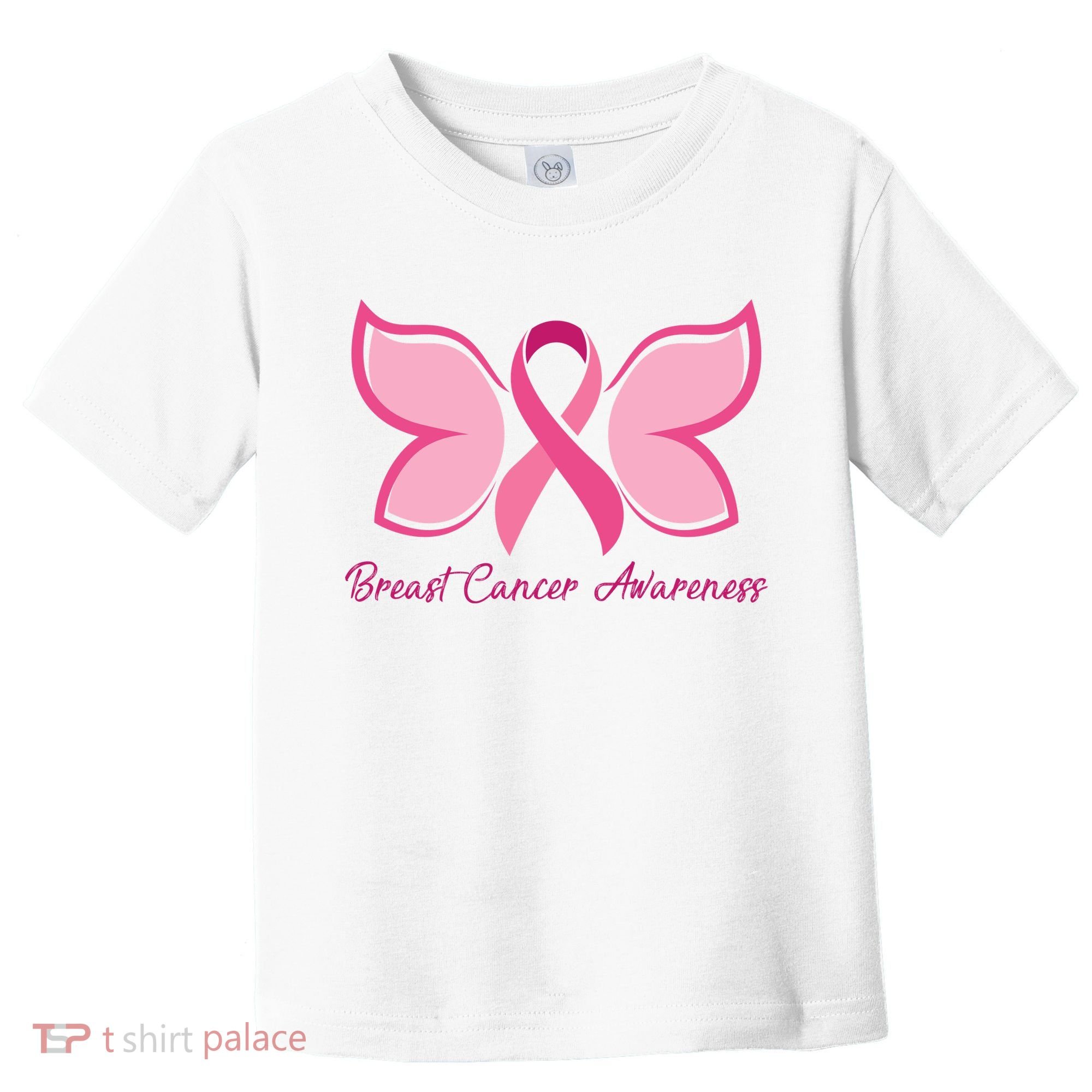 Breast Cancer Awareness Butterfly Pink Ribbon Toddler T-Shirt